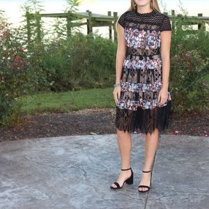 Foxiedox Black Lace and Floral Dress - Homecoming